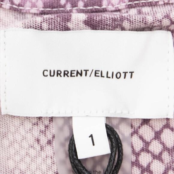 Current/Elliott Pink Python Print Short Sleeve Crew Neck T-Shirt Size Small - Picture 5 of 8
